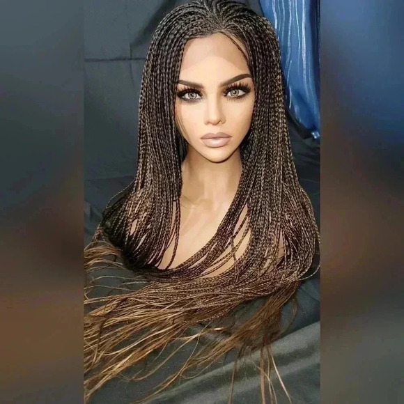 Braided wigs 100% handmade, long wig , ombre wig, box braids with cornro… - Picture 6 of 16